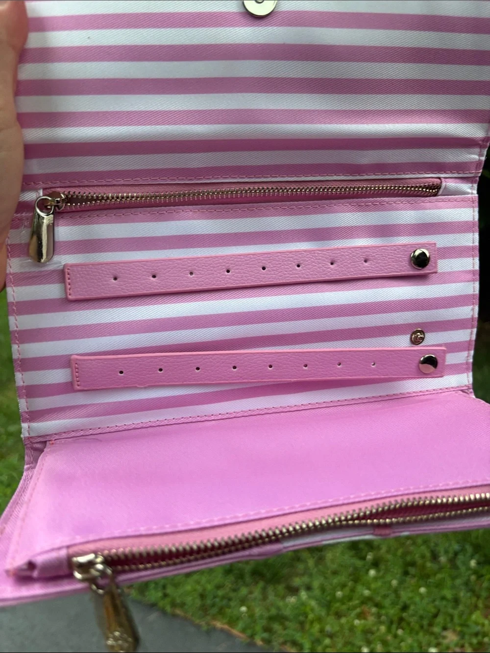 Draper James ~NWT Pink Floral Fold-Over Jewelry Travel Bag